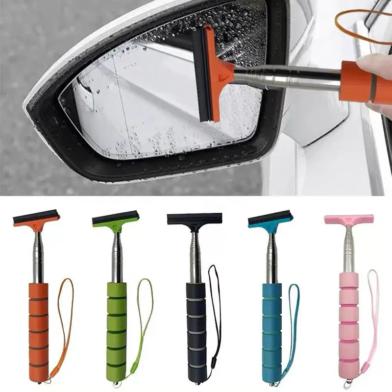 Telescopic Rearview Mirror Wiper – Retractable Glass Cleaner for Car Detailing
