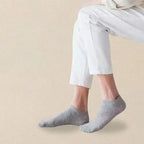 Men's Ankle Boat Socks – Solid Color Sweat-Absorbent Cotton for Business Sport