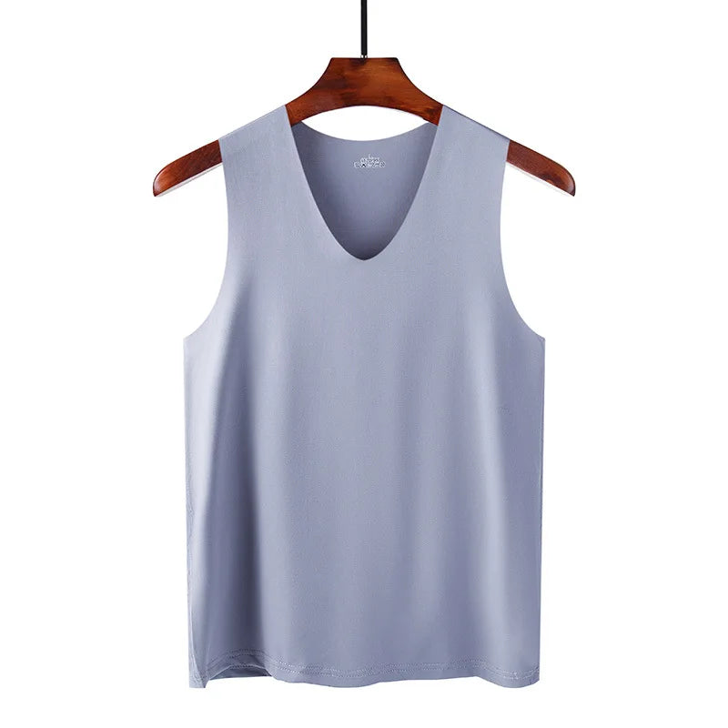 Ice Silk Tank Top – Breathable Slim Fit Undershirt for Gym and Sports