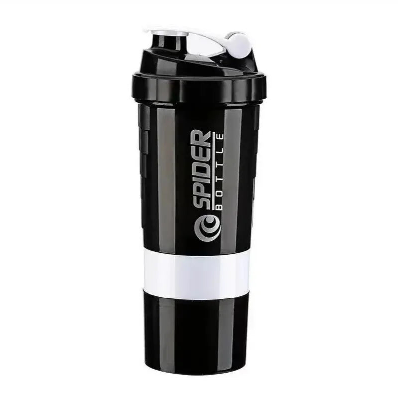 3-Layer Protein Shaker Bottle – Large Capacity Mixing Cup for Gym Exercise