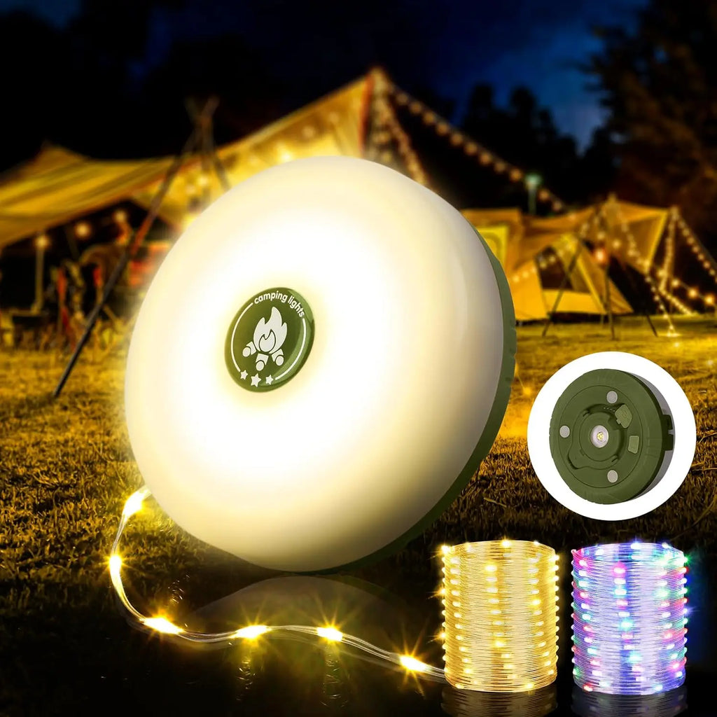 Rechargeable LED Camping String Lights – 8 Lighting Modes for Outdoor Decor
