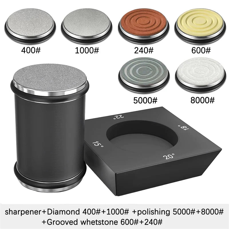 Rolling Knife Sharpener – Diamond Whetstone Kit for Straight Edge Blades