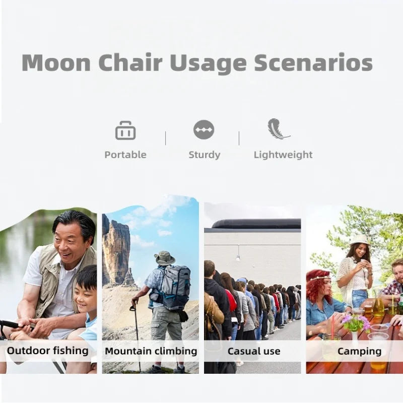 Folding Moon Chair – Lightweight Aluminum Portable Chair for Camping