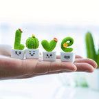 Mini Resin Succulent Cactus Plants – Decorative Ornaments for Home and Office