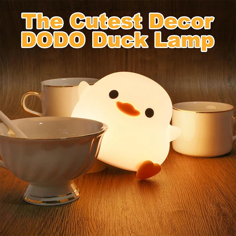 Silicone Duck Night Light – Rechargeable LED Bedside Lamp for Nursery