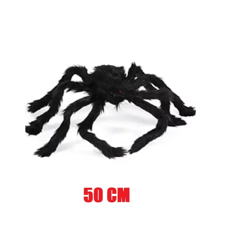 Giant Plush Spider Decoration – 30-200cm Horror Prop for Halloween Party