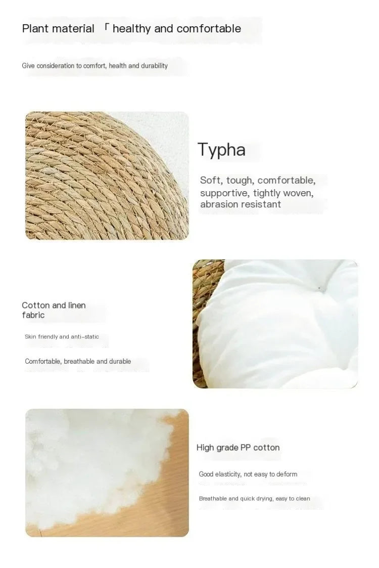 Handmade Woven Vine Cat Bed – Washable Seasonal Pet Nest for Winter Comfort