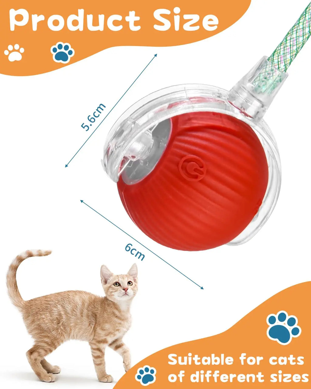 Interactive Rolling Cat Ball – Rechargeable Smart Toy for Pet Exercise