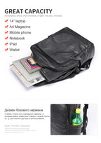 Genuine Leather Laptop Backpack – 14 Inch Business Bag for Men