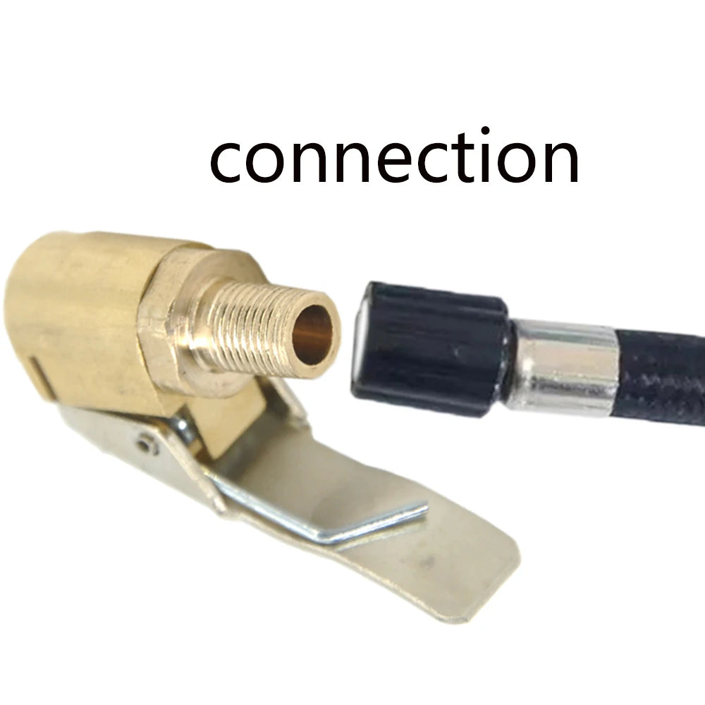 Brass Tire Inflator Chuck – 8mm Clip-On Air Pump Adapter for Vehicle Repair