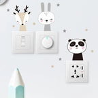 Cartoon Animal Switch Stickers – Cute Boho Wall Decals for Kids Nursery