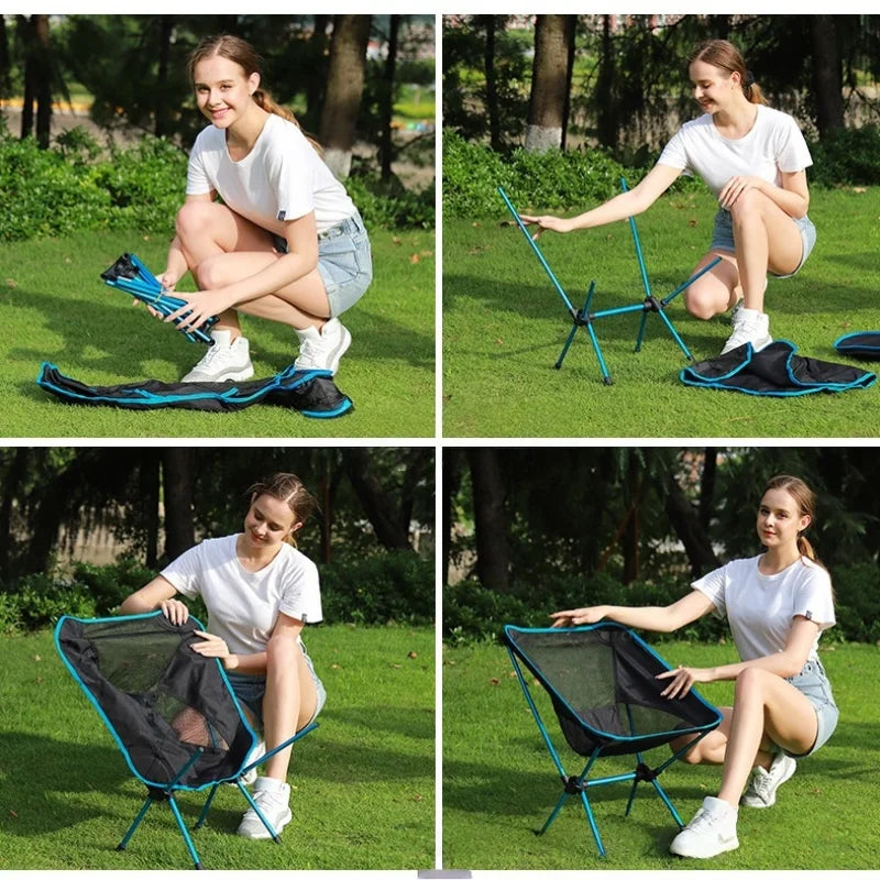 Folding Moon Chair – Lightweight Aluminum Portable Chair for Camping