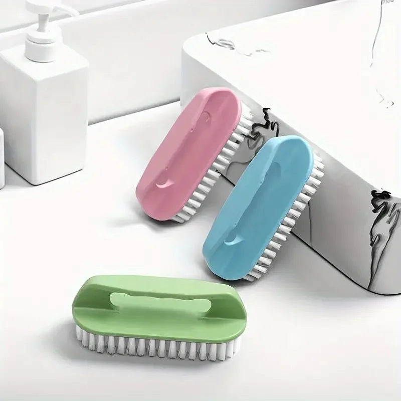 Hard Bristle Laundry Brush – Plastic Scrubbing Tool for Shoes and Clothes