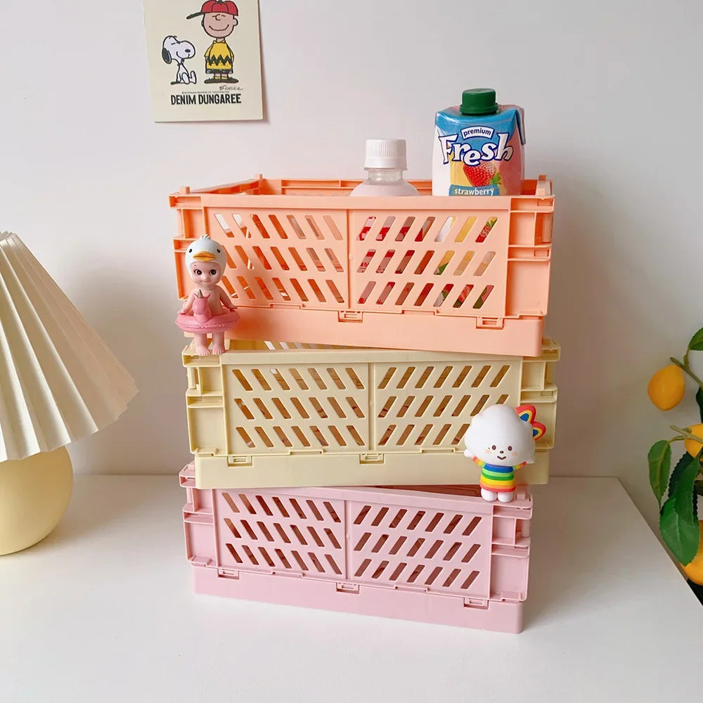 Foldable Storage Crate – Collapsible Organizer for Toys and Desk Supplies