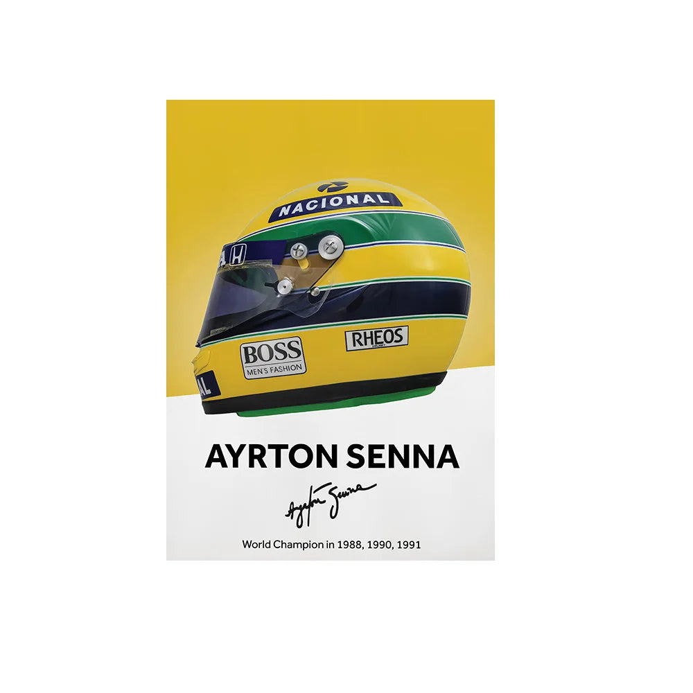 Formula 1 Helmet Canvas Art – Racing Poster Print for Sports Wall Decor