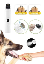 Electric Pet Nail Grinder – USB Rechargeable LED Grooming Tool for Cats and Dogs