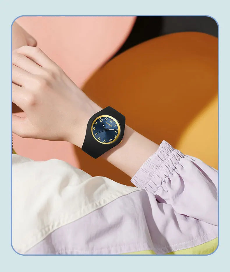 Silicone Quartz Wristwatch – Lightweight Sport Clock for Students