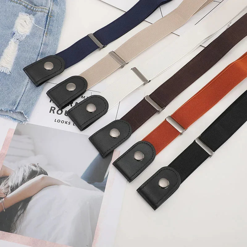 Stretch Elastic No Buckle Belt – Invisible Waistband for Men and Women