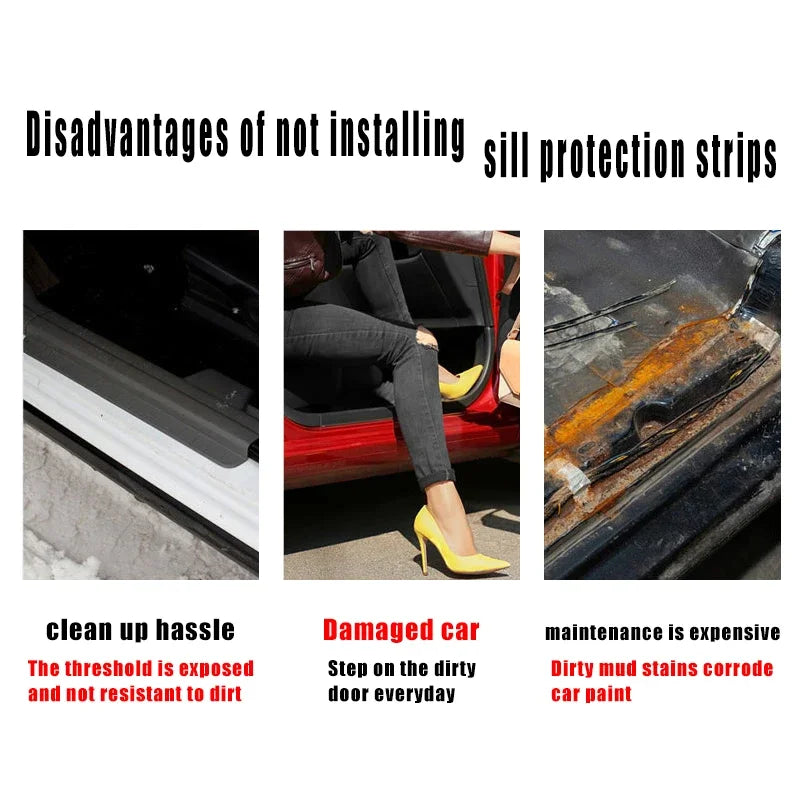 Carbon Fiber Door Sill Scuff Plates – Anti-Scratch Decal for Dodge Avenger