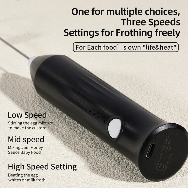 Electric Milk Frother – Wireless Handheld Foam Maker for Coffee and Baking