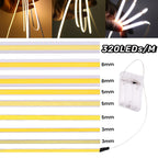 Flexible COB LED Strip Light – High Density Battery Powered for Night Decor
