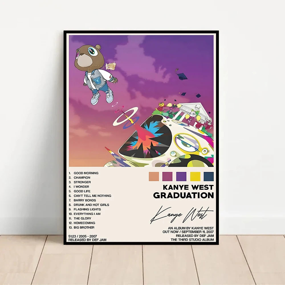 Kanye West Canvas Poster – HD Music Album Art for Home Wall Decor