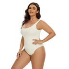 Ribbed Tummy Control Jumpsuit – Open Crotch Shapewear for Daily Compression