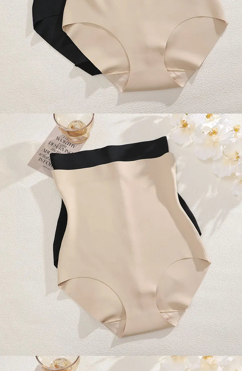 Seamless High Waist Shapewear – Ice Silk Tummy Control Panties for Women