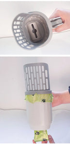 Cat Litter Scoop – Integrated Waste Bag Holder for Easy Pet Toilet Cleaning