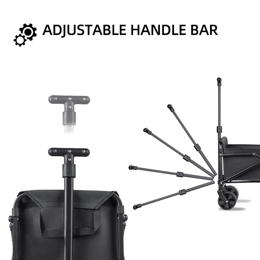 Collapsible Utility Cart – Heavy Duty Foldable Wagon for Camping and Beach