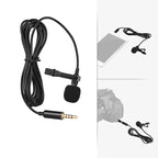 Portable Lavalier Lapel Microphone – 1.5m Wired Mic for Phone and Laptop