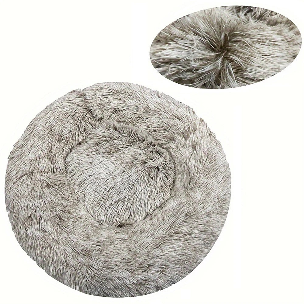 Plush Round Pet Bed – Warm Washable Sofa for Small to Large Dogs and Cats