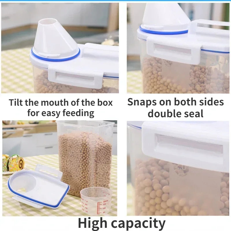 Airtight Plastic Pet Food Container – Moisture-proof Storage for Dog Cat Food
