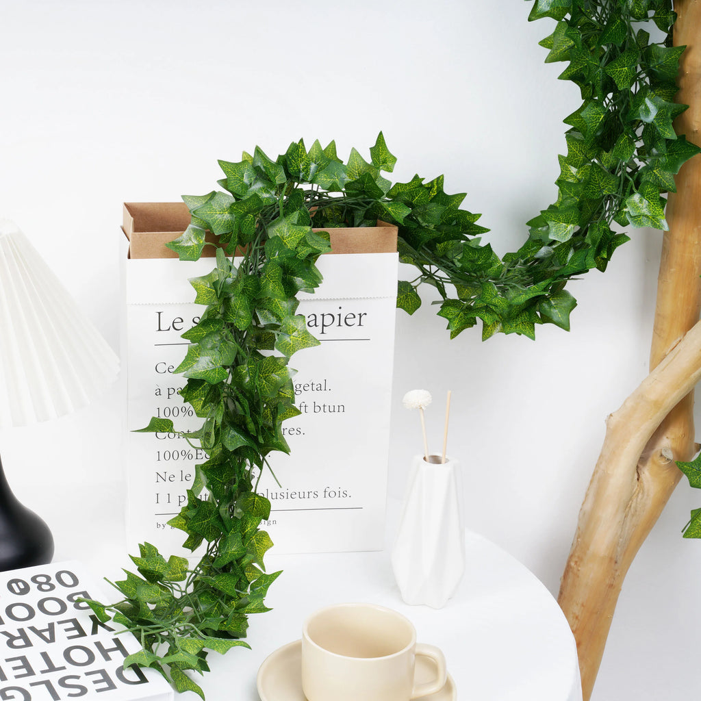 Artificial Ivy Leaf Garland – 2.1M Silk Hanging Vine for Home Garden Decor