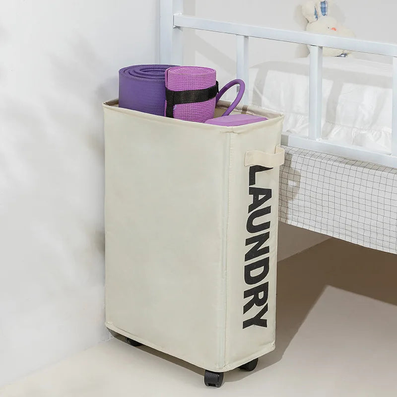 Rolling Slim Laundry Hamper – 22 Inch Waterproof Sorter for Home Organization