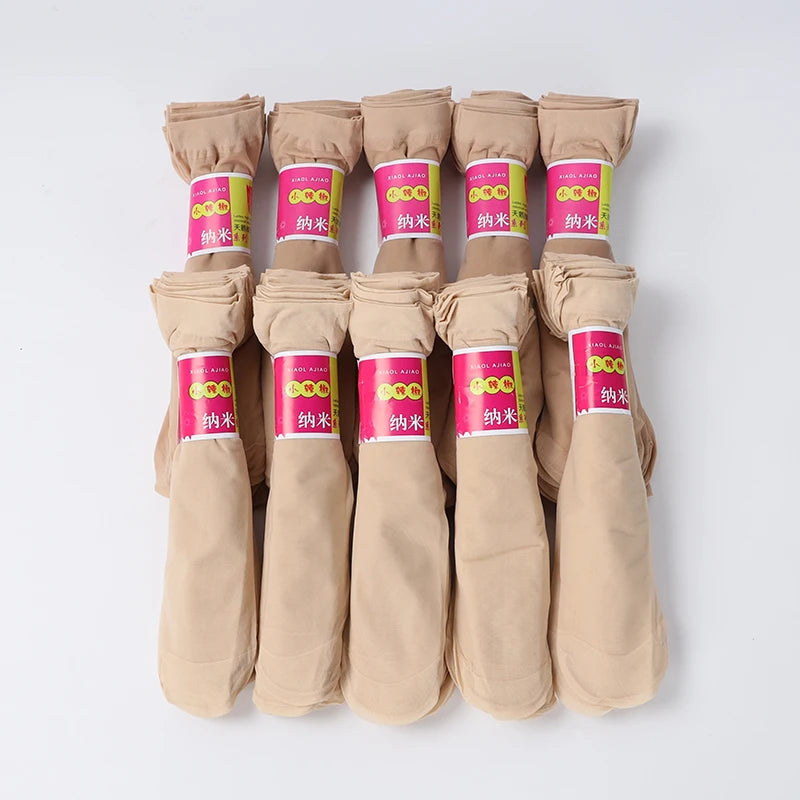 Ultrathin Crystal Nylon Ankle Socks – Sheer Summer Hosiery for Women