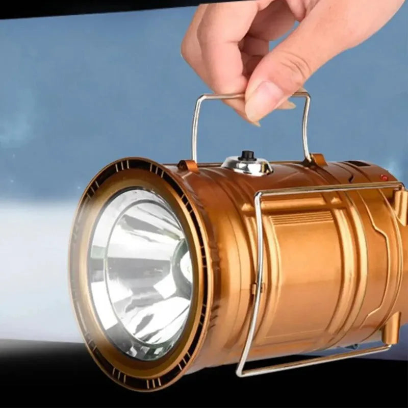 Collapsible Solar LED Camping Lantern – USB Rechargeable Light for Outdoor Hiking
