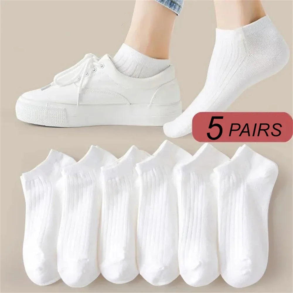 Cotton Ankle Socks – Invisible Sweat-Absorbent Socks for Women EU 36-42