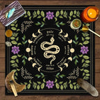 Snake Floral Tarot Tablecloth – Astrology Altar Decor for Divination Rituals