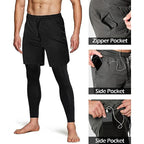 2-in-1 Men's Athletic Pants – Training Trousers for Gym Fitness Running