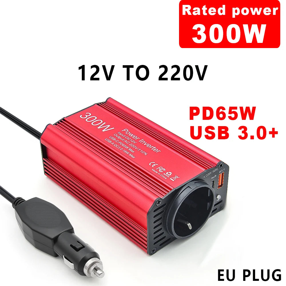 Car Power Inverter – 300W DC to AC Adapter for Road Trips and Travel