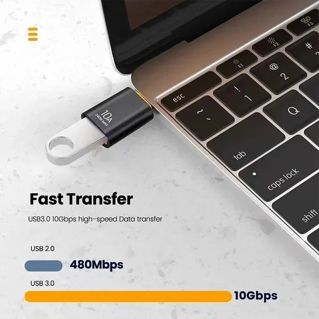 USB to USB-C Adapter – Fast Charging OTG Converter for Smartphones and Laptops