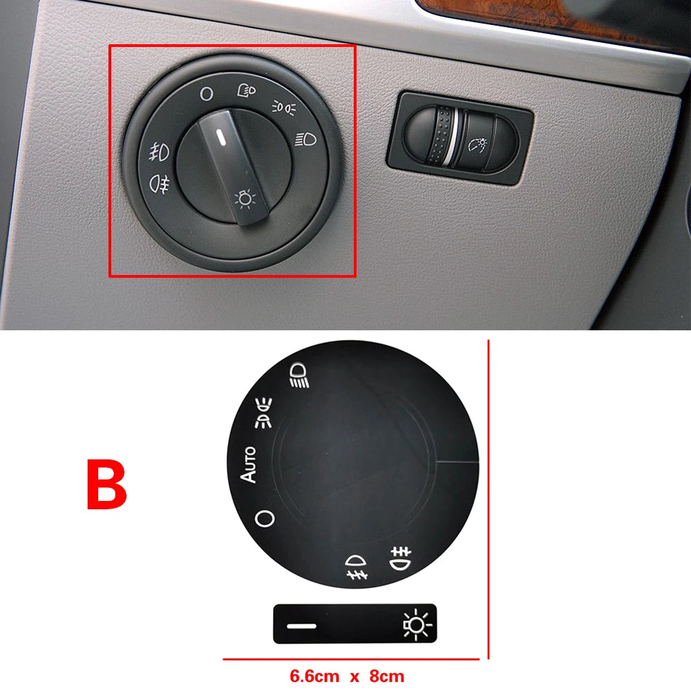 Button Repair Decal Stickers – Interior Dashboard Restoration for VW Touareg