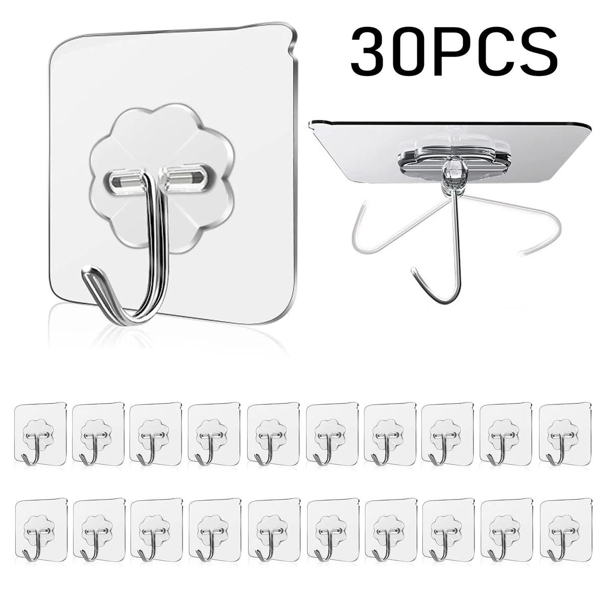 Self-Adhesive Wall Hooks – Waterproof and Oilproof for Kitchen Bathroom