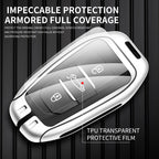 Zinc Alloy Leather Car Key Case – Protective Remote Cover for Citroen Models