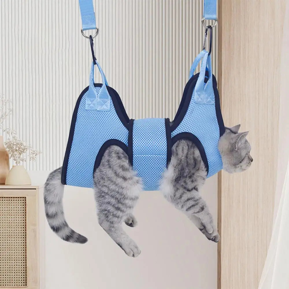 Pet Grooming Hammock – Anti-Scratch Restraint for Dog and Cat Nail Trimming