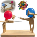 Wooden Fencing Puppet Battle – Bamboo Robot Game for Two-Player Fun