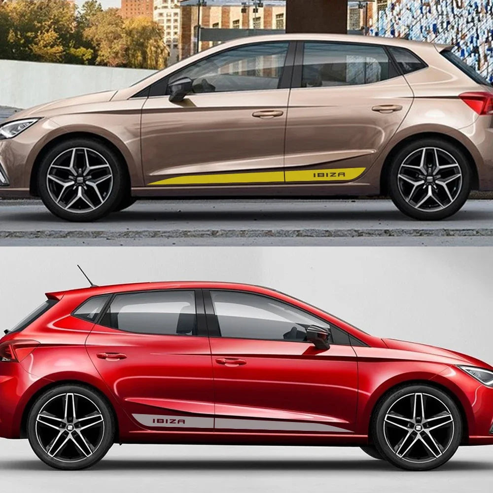 Vinyl Side Skirt Stripes – Car Body Decals for Seat Ibiza Tuning