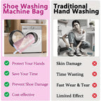 Mesh Shoe Laundry Bag – Built-in 360 Degree Soft Brush for Machine Washing