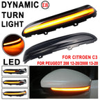 Dynamic LED Side Mirror Turn Signals – Sequential Indicators for Peugeot Citroen